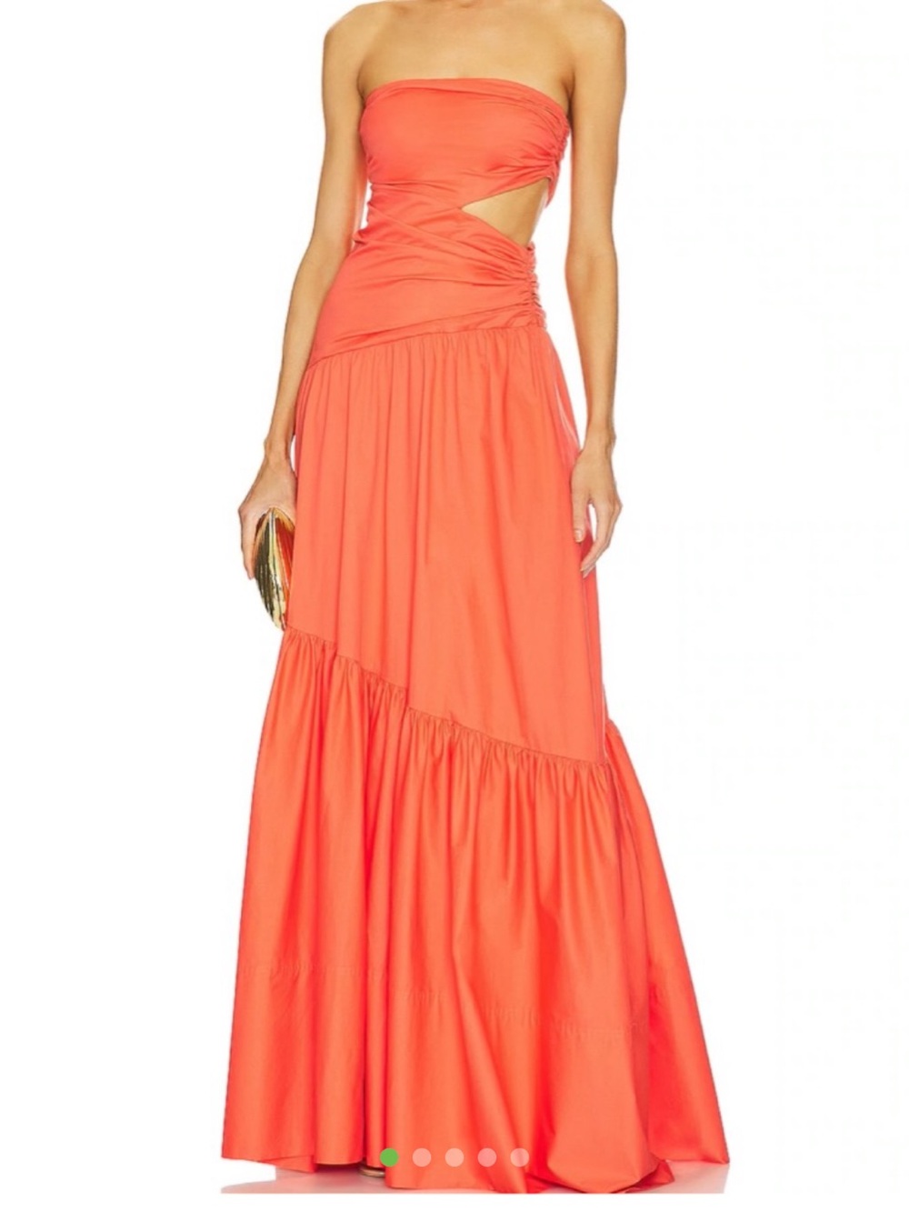 A.L.C. Strapless Cutout Maxi Dress in Coral